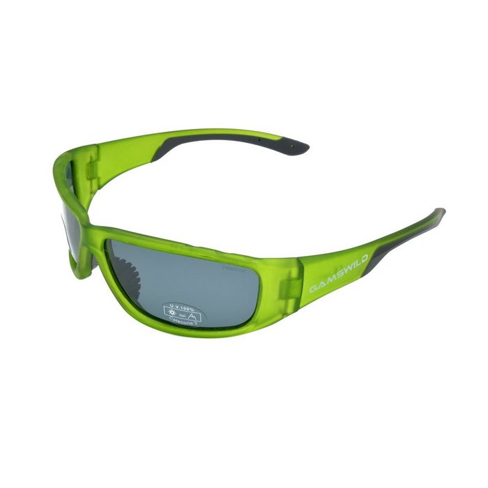 Gamswild Sonnenbrille WS9331 Sportbrille Damen Herren Fahrradbrille Skibrille Unisex polarisiert rot grün blau halbtransparente Fassung