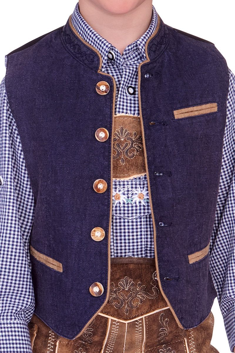 Maddox Trachtenjacke Kinderweste - OLIVER KID - marine