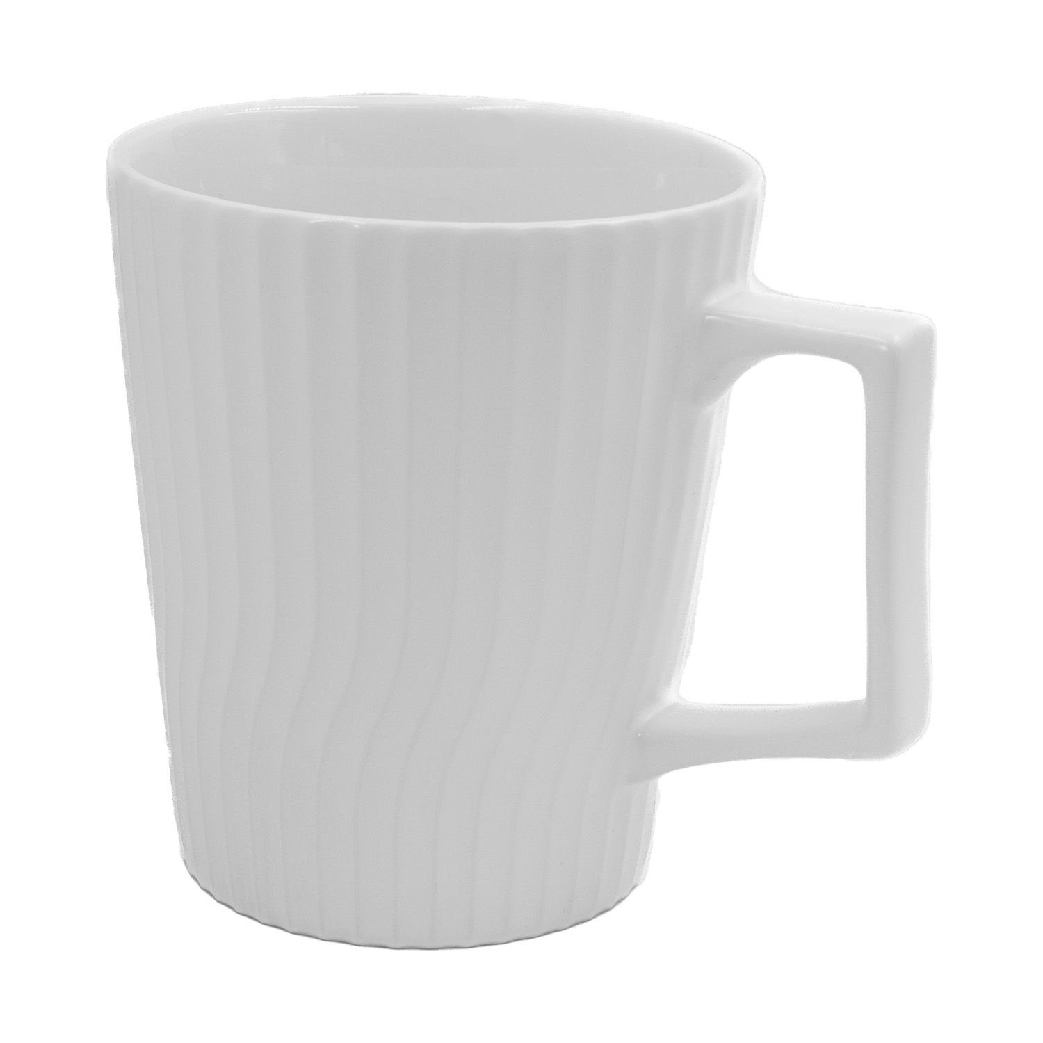 Intirilife Tasse, 1-tlg., Keramik, Kaffee Tasse in Weiß mit 400 ml Füllmenge - 12.5 x 7.1 / 9.4 x 10.5 cm