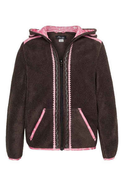 Ramona Lippert Fleecejacke Mathilda Trachten Jacke Kind Mädchen grau mit Kapuze