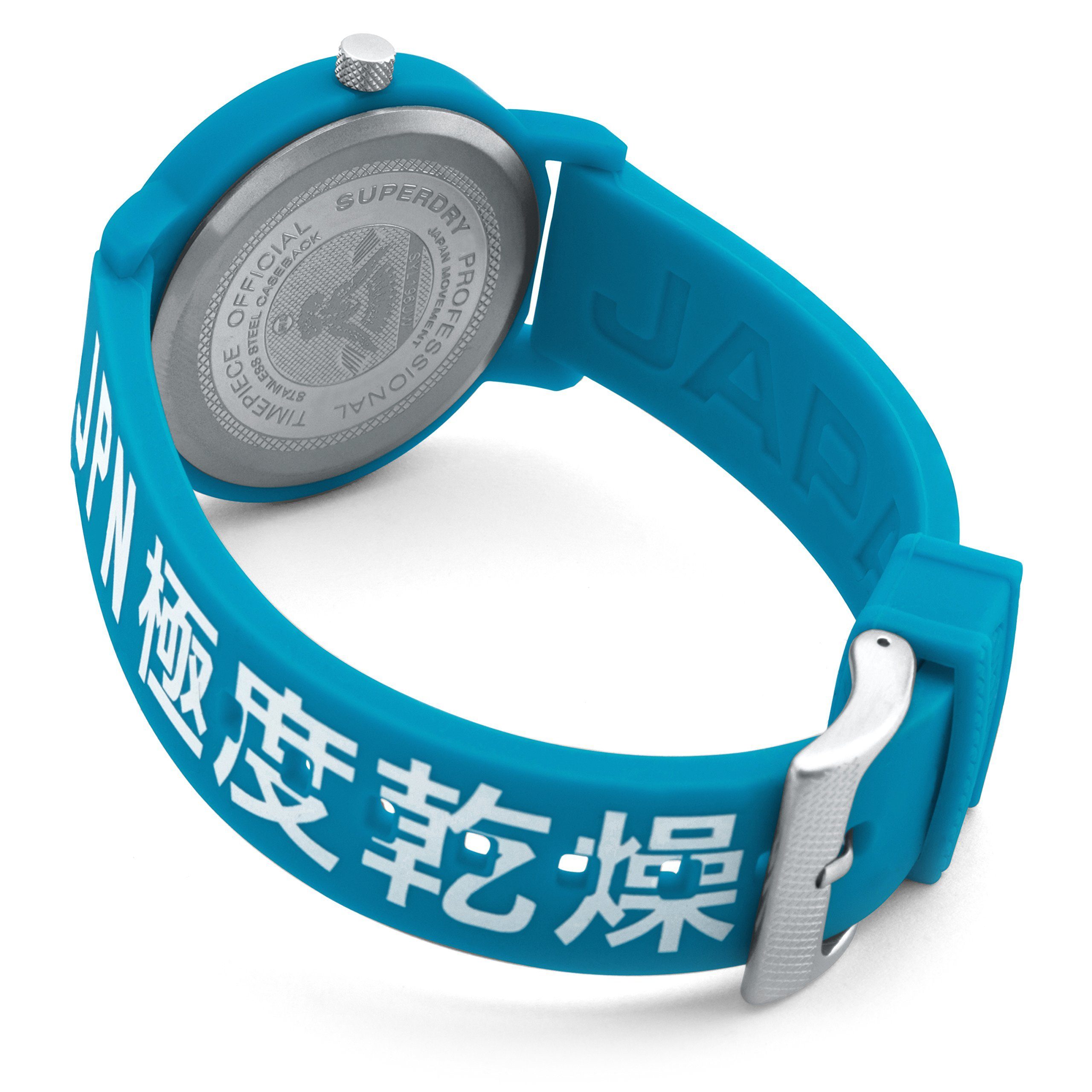 Superdry Quarzuhr Superdry Unisex Analog Quarz Uhr mit Silikon Armband SYL196UW, Superdry Unisex Analog Quarz Uhr mit Silikon Armband SYL196UW