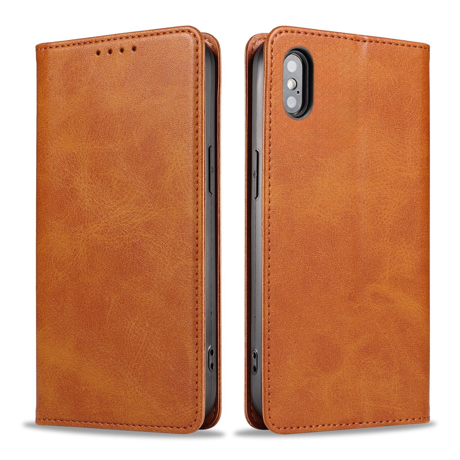 Tec-Expert Handyhülle Tasche Hülle für Apple iPhone X / Apple iPhone Xs 5.8 Zoll, 5.8", Cover Klapphülle Case mit Kartenfach Fliphülle aufstellbar