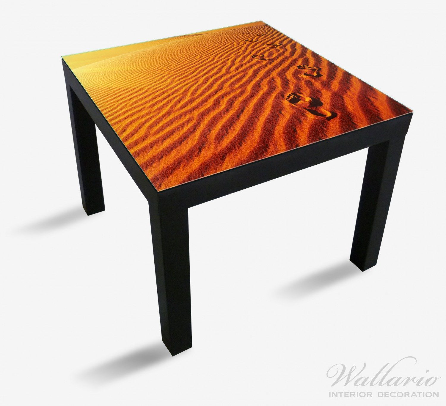 Wüste Fußspuren Ikea der geeignet Lack St), Wallario Tischplatte Sanddüne im (1 Tisch Sand - für in