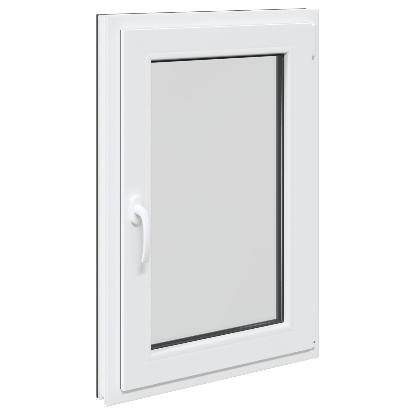 vidaXL Fenster Kellerfenster RISOR 60 x 80 cm PVC und Glas Anthrazit, (1 St)