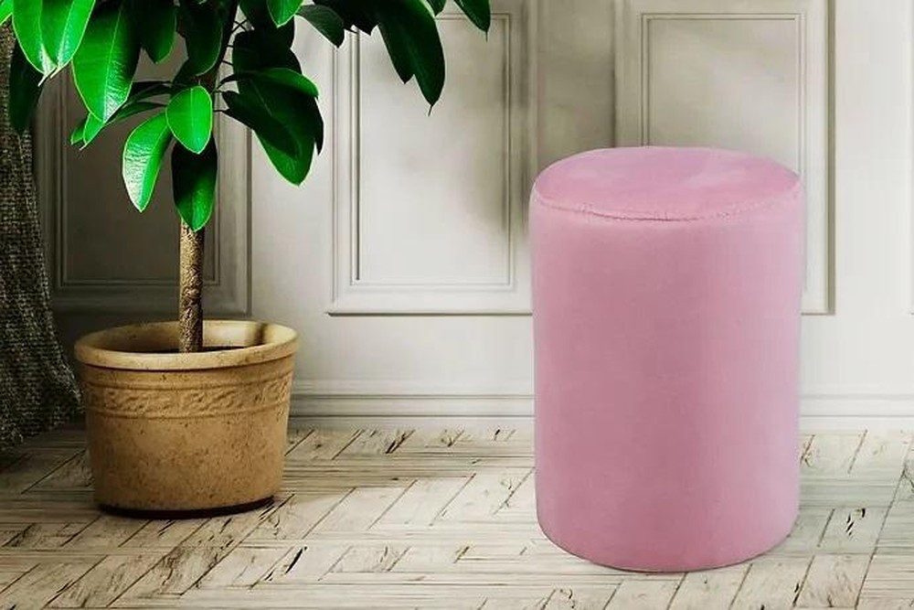 JVmoebel Pouf Rosa Hocker aus hochwertigem Textil mit Polyätherschaum-Polsterung (1-St., Hocker), Made in Europa
