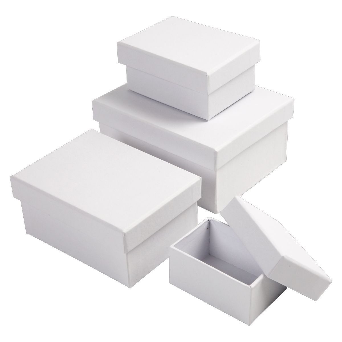 creativ company Aufbewahrungsbox creativ company Boxen rechteckig mit Deckel weiß 4 Größen