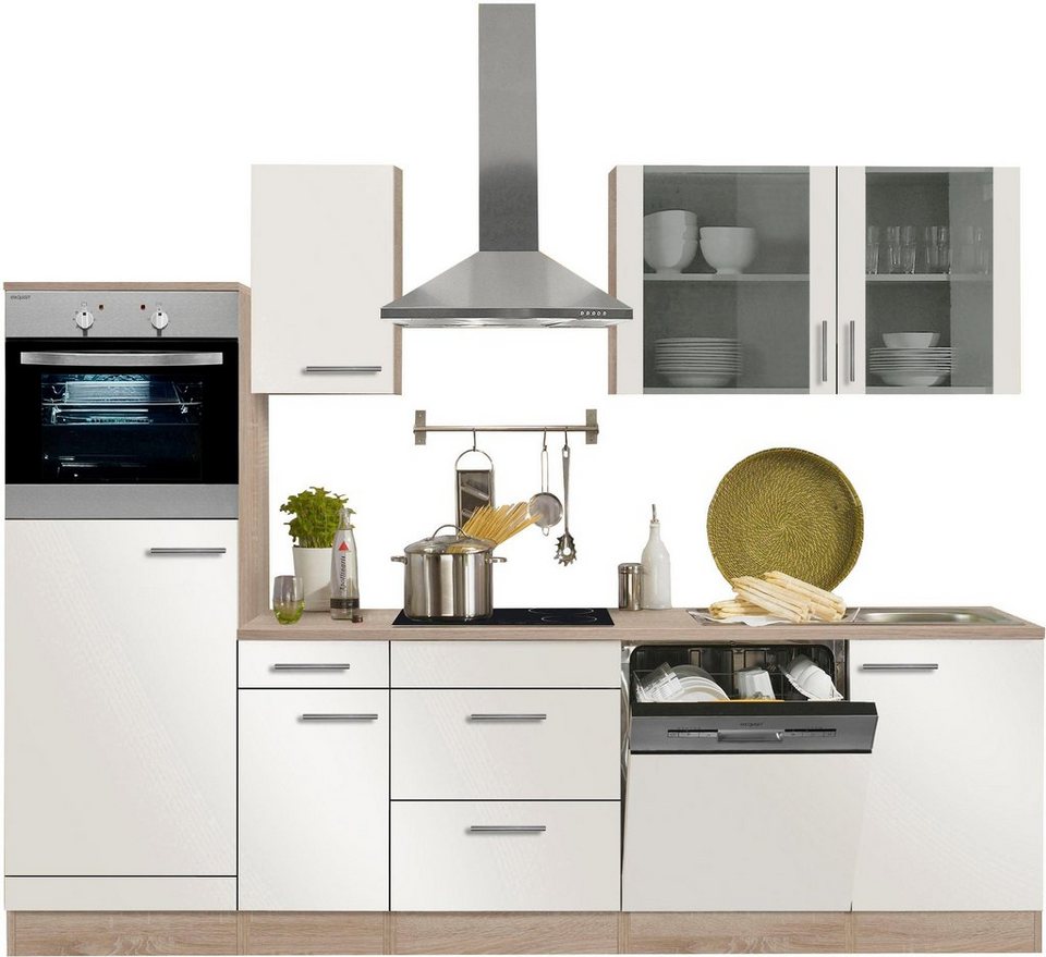 OPTIFIT Küchenzeile Kalmar, mit E-Geräten, Breite 270 cm, Beliebig um  weitere Schränke erweiterbar, z. B. auch über Eck