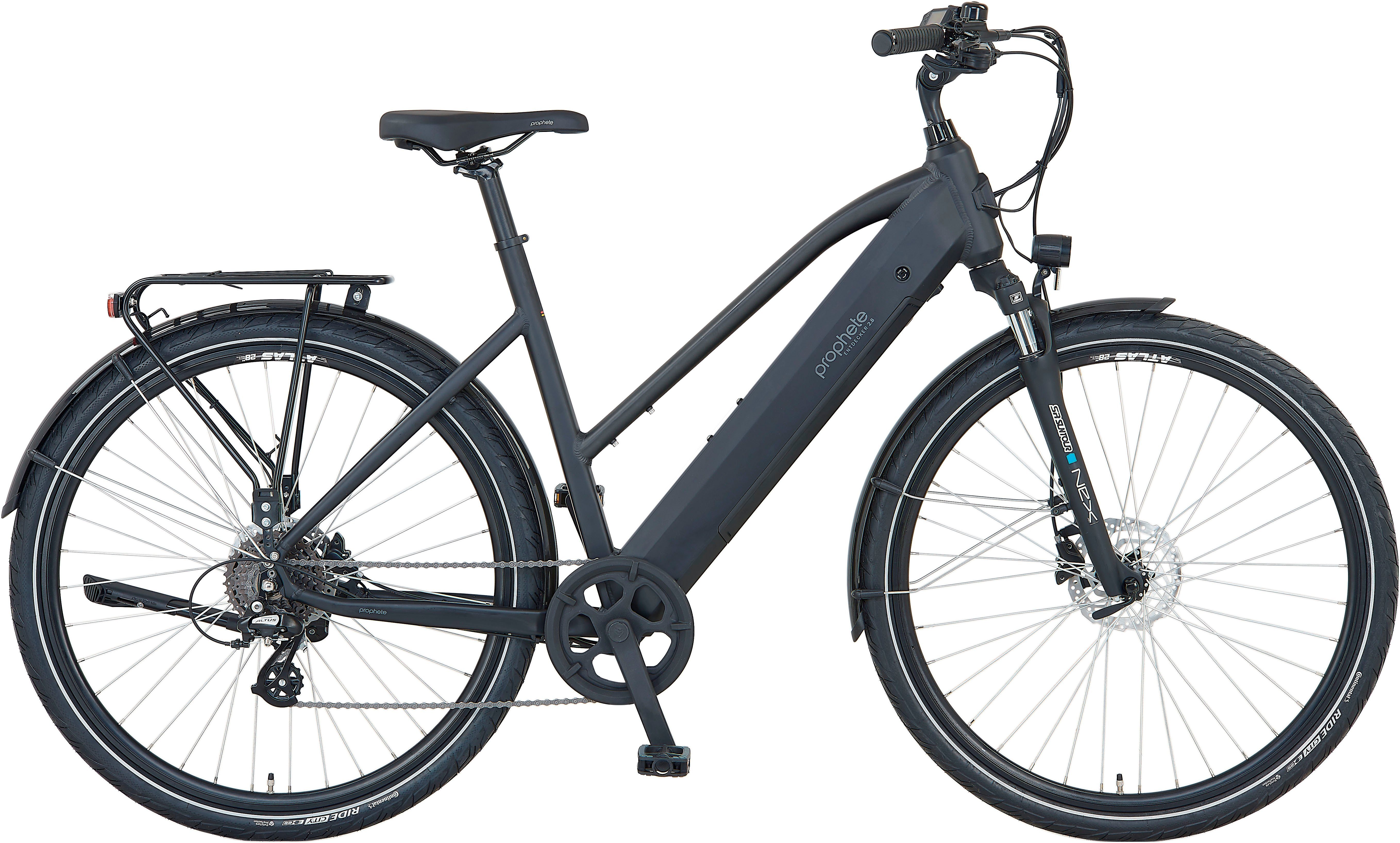 Prophete E-Bike Prophete E-Bike Entdecker 2.8, 8 Gang Shimano Altus Schaltwerk, Kettenschaltung, Heckmotor, 540 Wh Akku, Pedelec, Elektrofahrrad für Damen, Trekkingrad