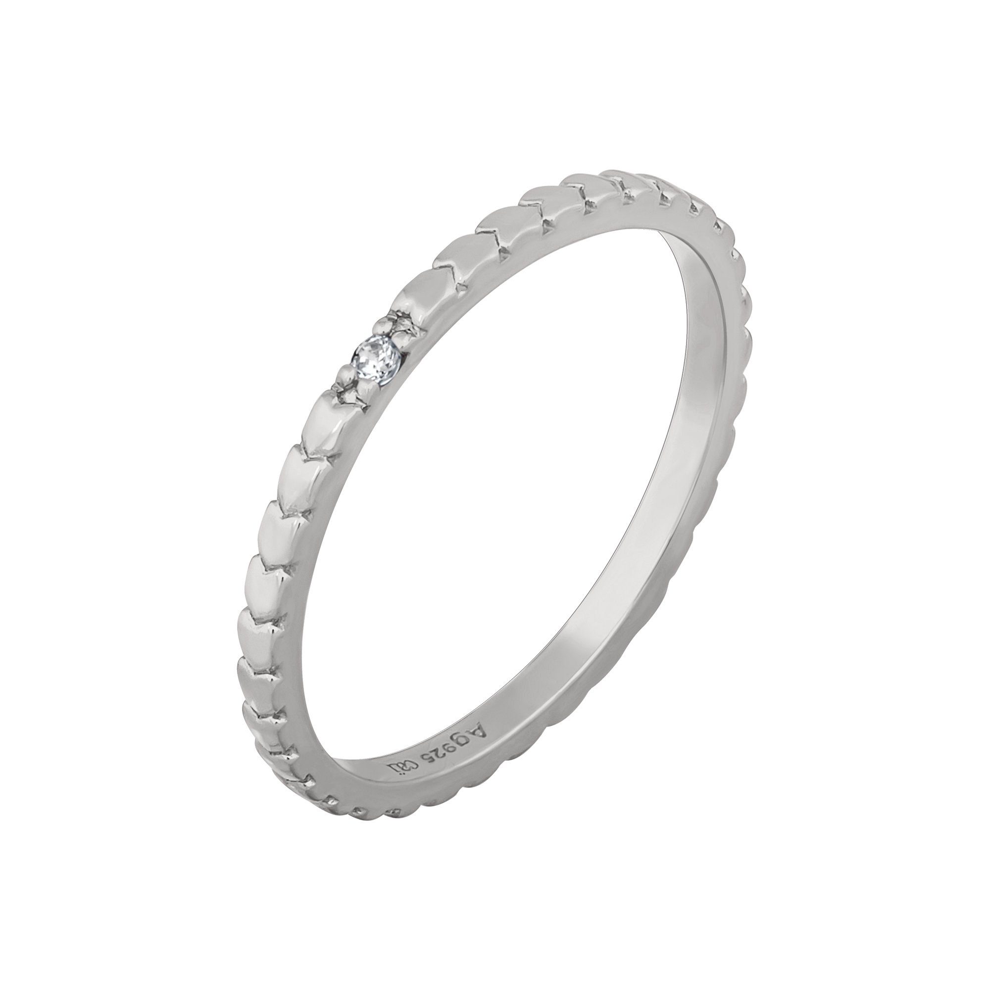 CAÏ Fingerring 925/- Sterling Silber rhodiniert Herzen Zirkonia Stacking günstig online kaufen