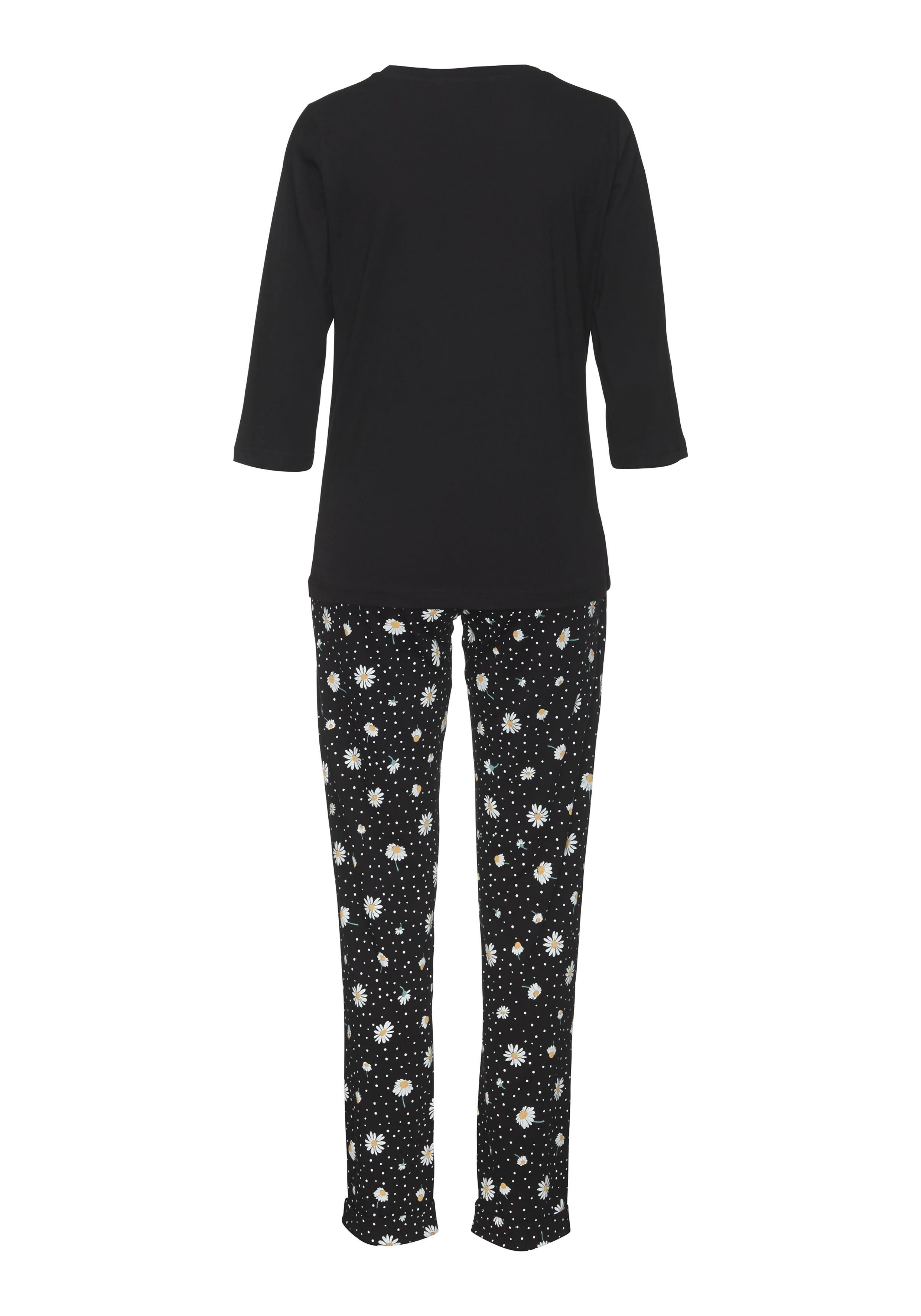 Vivance Dreams Pyjama (2 tlg) mit Gänseblümchen-Druck