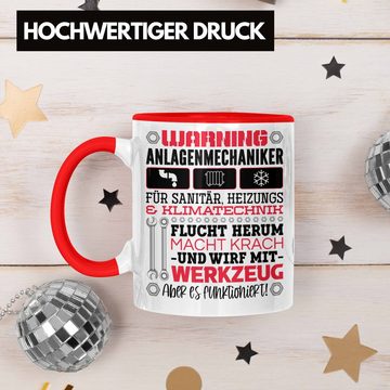 Trendation Tasse Anlagenmechaniker Tasse Geschenk Spruch Männer Warning