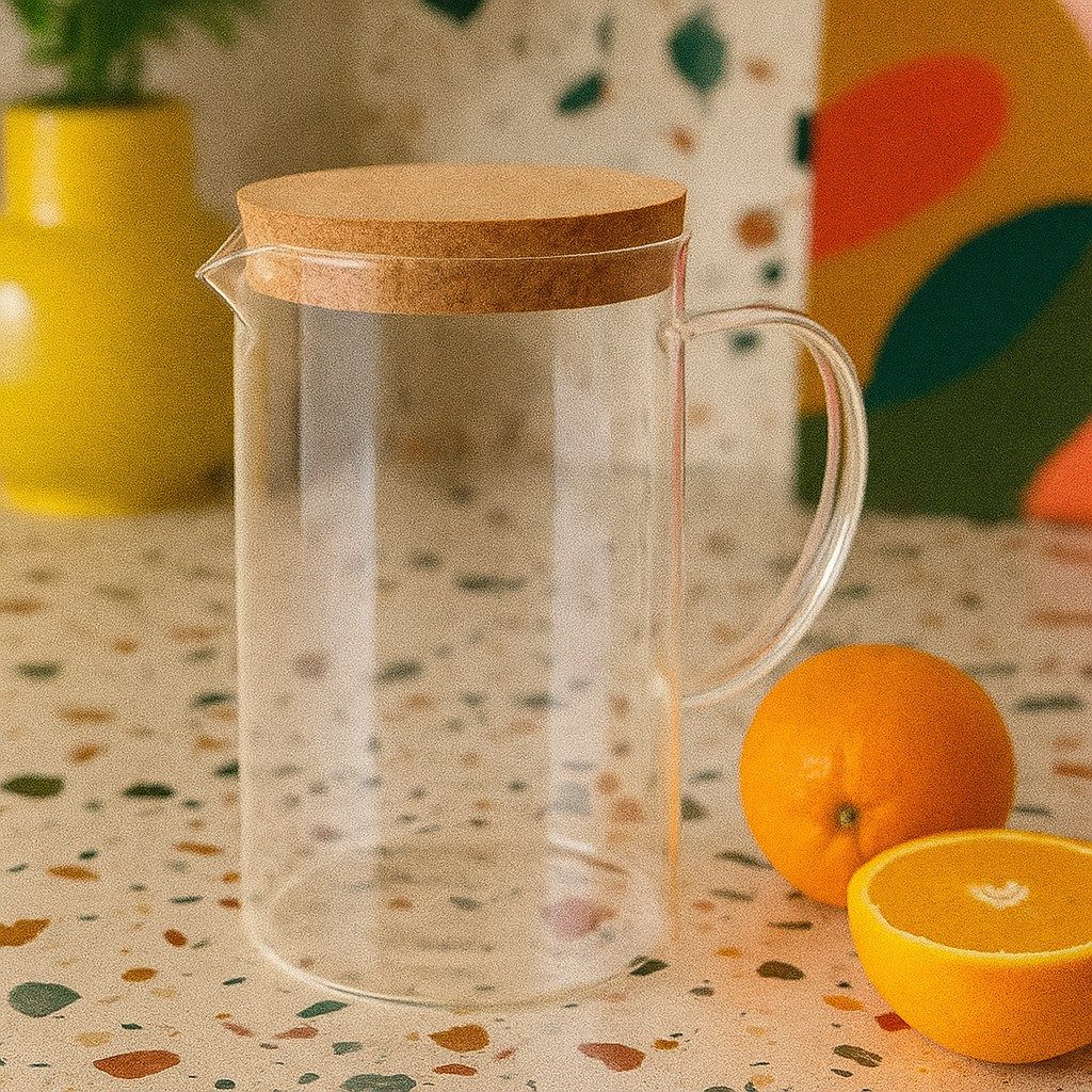 Excellent Houseware Vorratsglas Karaffe aus Glas NATO, 1,4 l, Glas, (einzeln, einzeln)