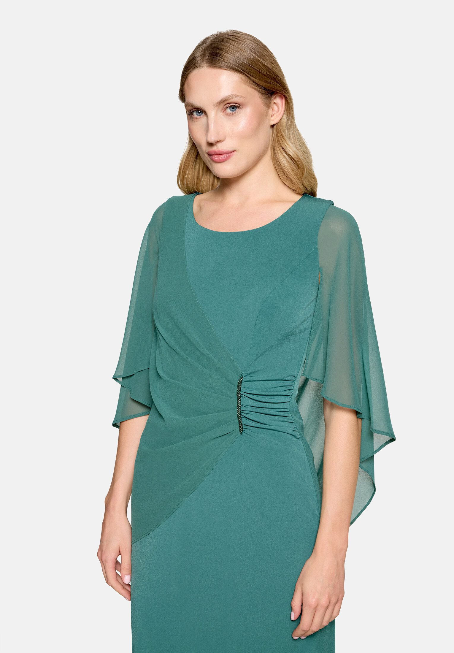 Vera Mont Cocktailkleid Damen mit Raffung Materialmix