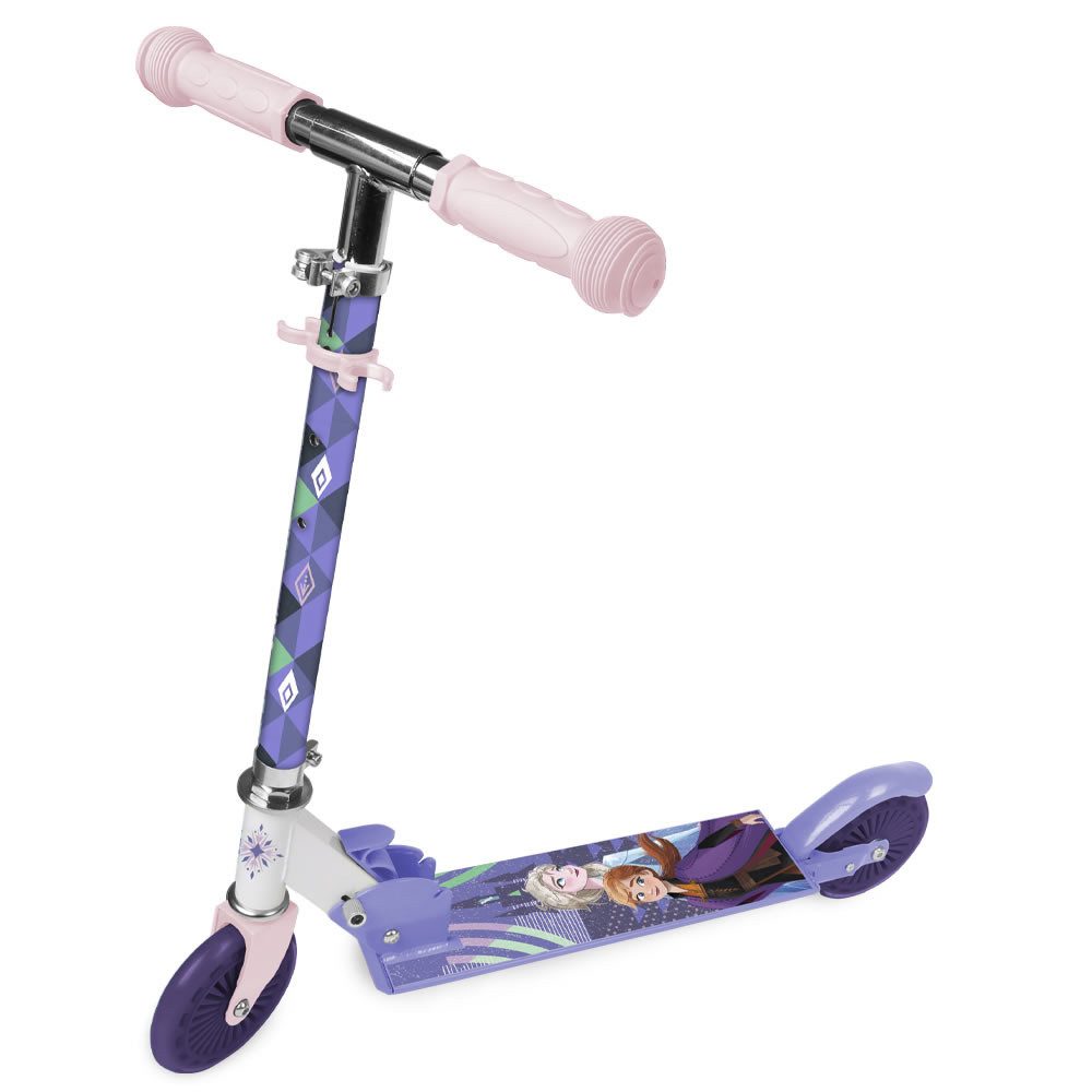 Disney Frozen Tretroller Disney Frozen Kinderroller Anna & Elsa lila klappbar höhenverstellbar, klappbar, einklappbare Griffe, ABEC-7 Kugellager, 120 mm PU-Rollen
