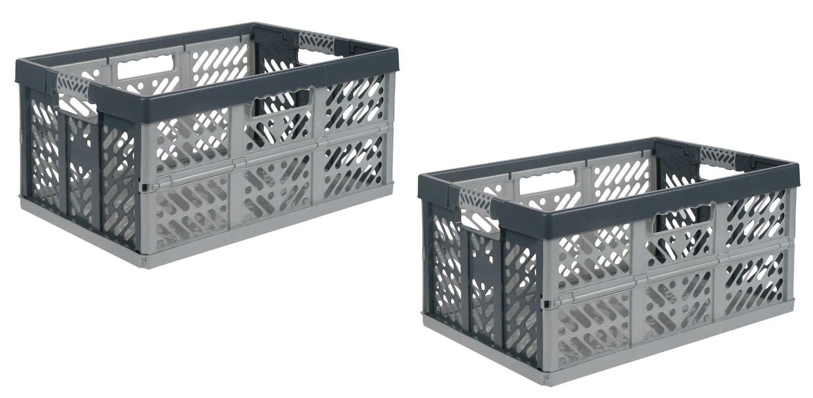 Klappbox 2er Premium Faltbox 45 L mit Soft-Touch Griffen