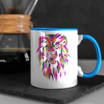 Trendation Tasse Trendation - Löwe Polygon Tasse Geschenk Löwen-Liebhaber Wildniss