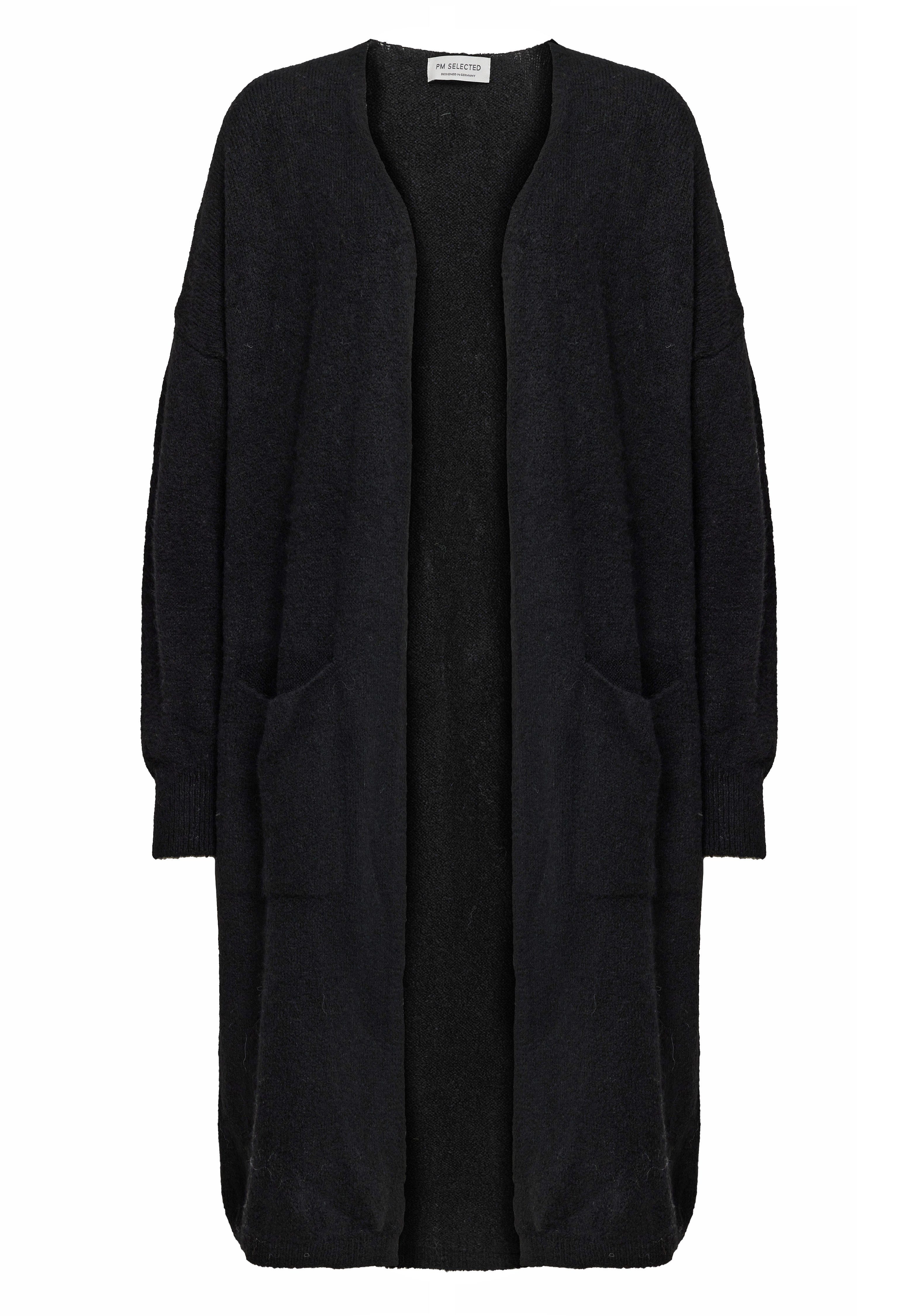 Strickjacke (Elegante Taschen SELECTED Einheitsgröße) PM mit Schwarz PM-03 Cardigan in