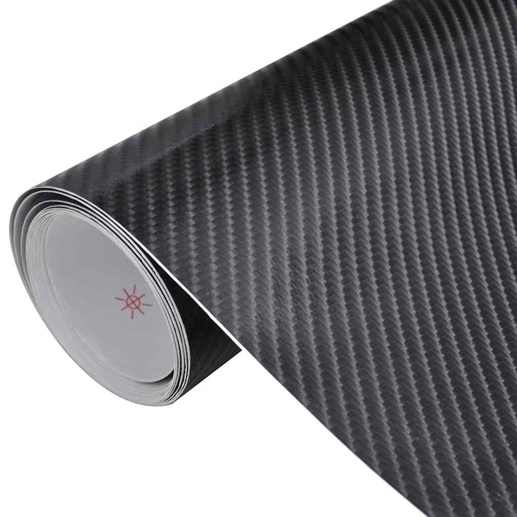 vidaXL Aufkleber Autofolie 4D Schwarz 100x150 cm, (1tlg), Autofolie 4D Schwarz 100x150cm Selbstklebend Auto Folie Klebefolie