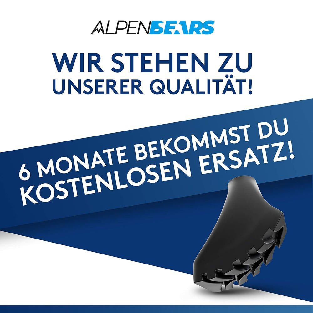 Alpen Bears Wanderstock Gummipuffer Pads für Trekkingstöcke 14 St., Amatopia Wanderstöcke Terrain Sicherheit Halt Gebirge Wandern Kies