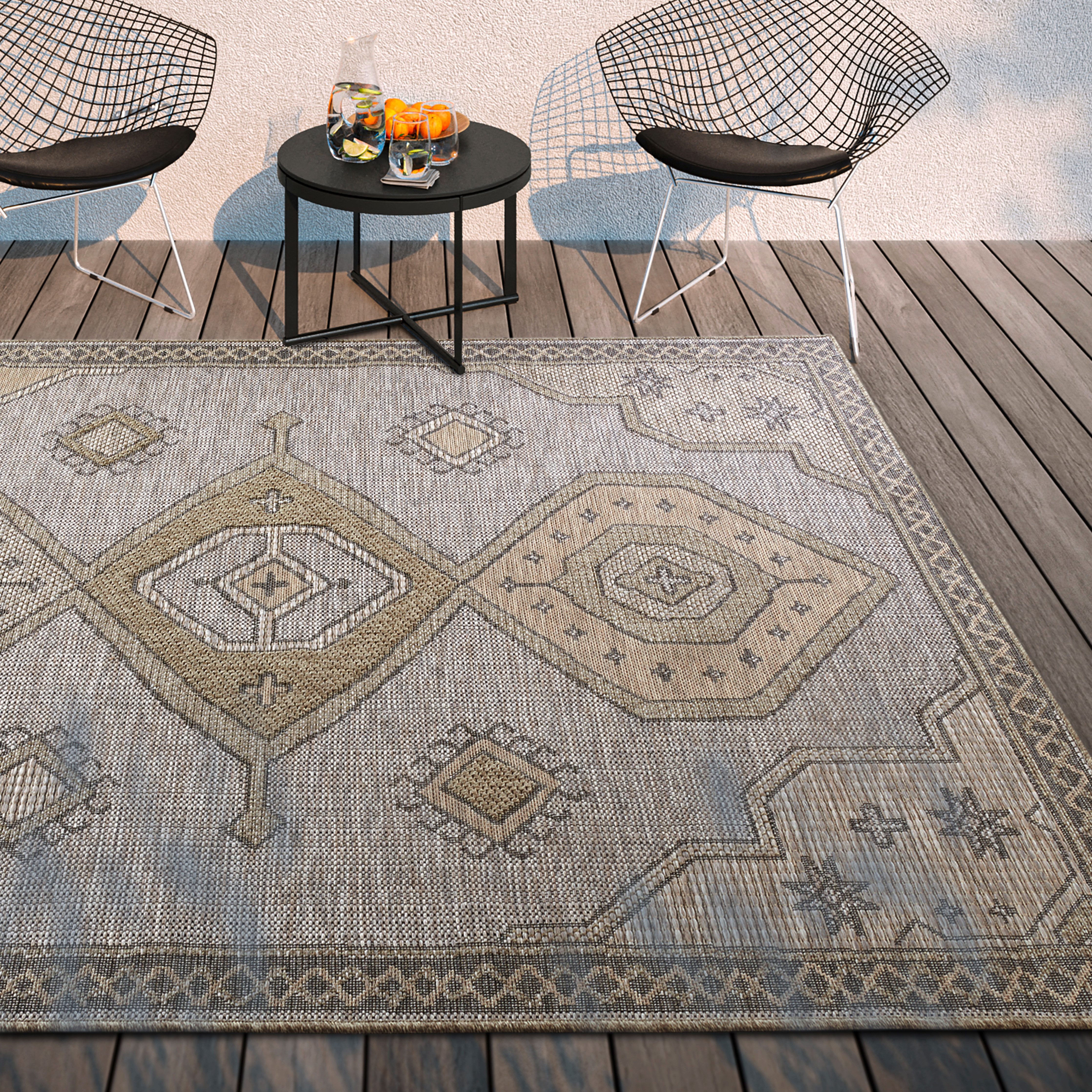 Villeroy & Boch Teppich Robert, rechteckig, Höhe: 8 mm, In-& Outdoor, Flachgewebe, wetterfest, Terrasse, Balkon, natur, modern