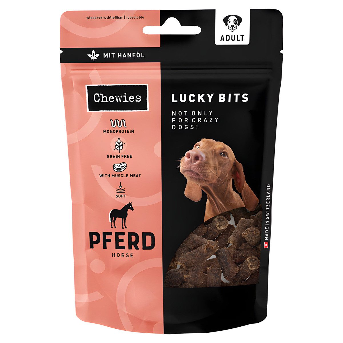 Chewies LuckyBits Pferd Adult 80 g, Snack für: Hund
