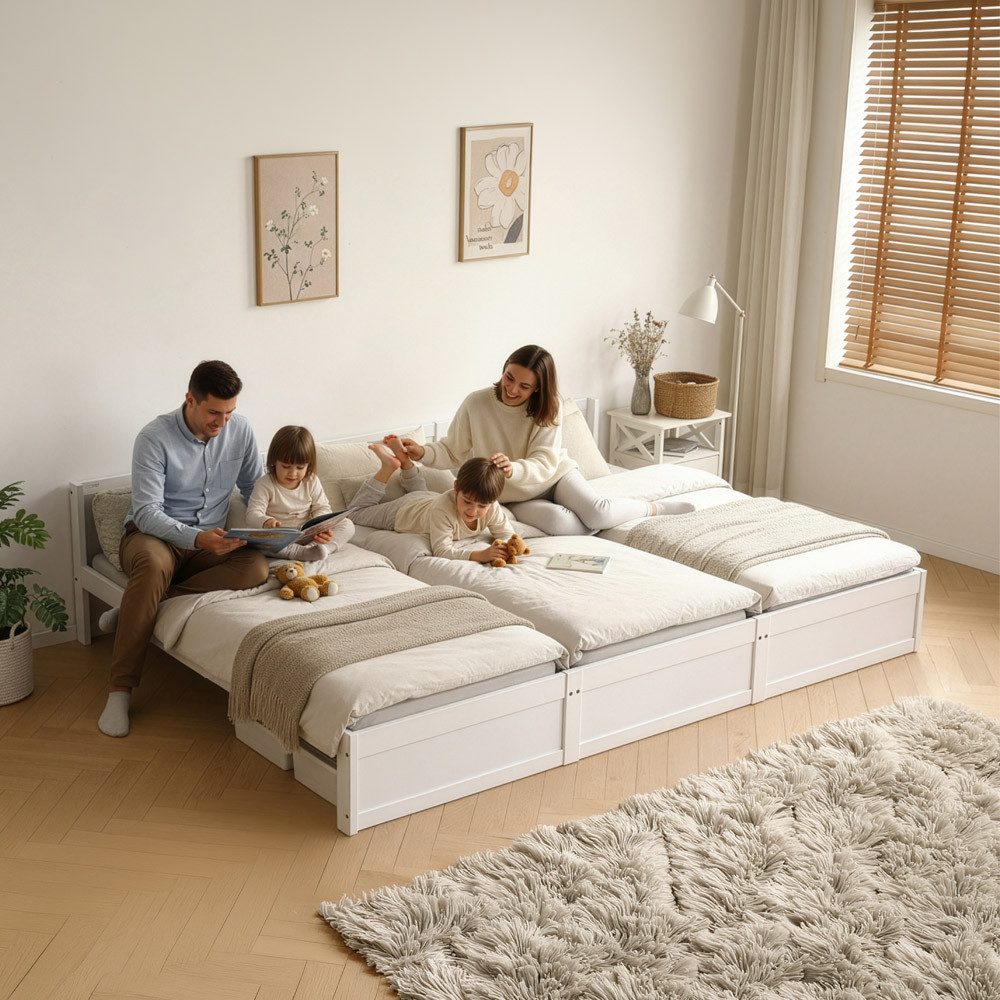 HOME DELUXE Bett Familienbett DILAR - 270 x 200 cm, wahlweise mit Matratze, Holzbett, Doppelbett