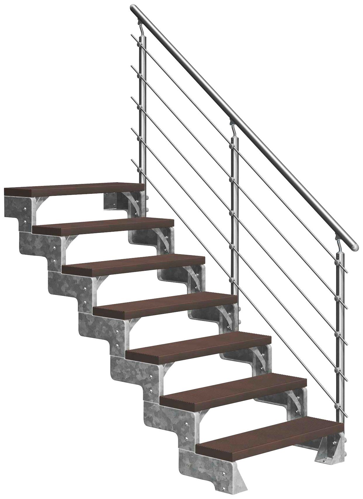 Dolle Außentreppe Gardentop, für Geschosshöhen bis 154 cm, Stufen offen, TRIMAX®-Stufen 80 cm