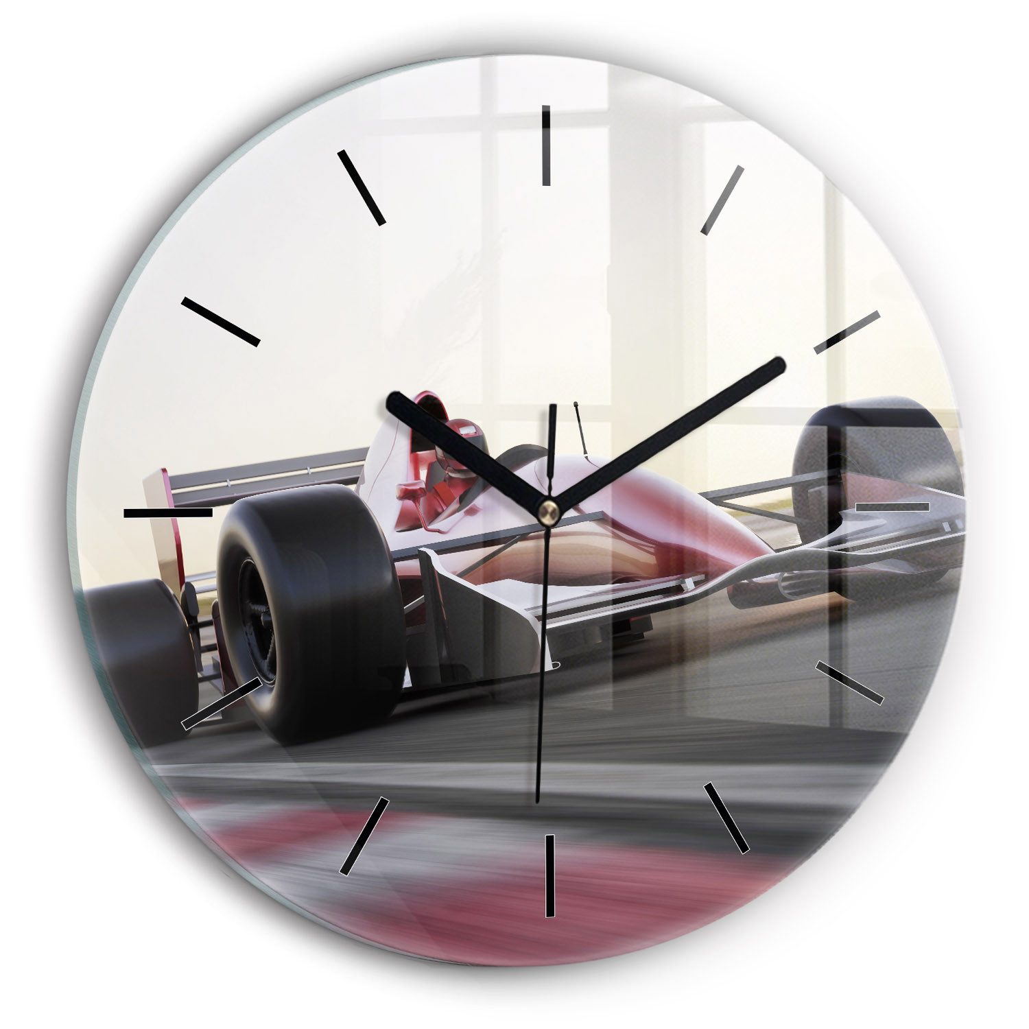 Tulup Wanduhr Glas Wanduhr Mit Motiv Sportwagen Wanduhr aus Glas