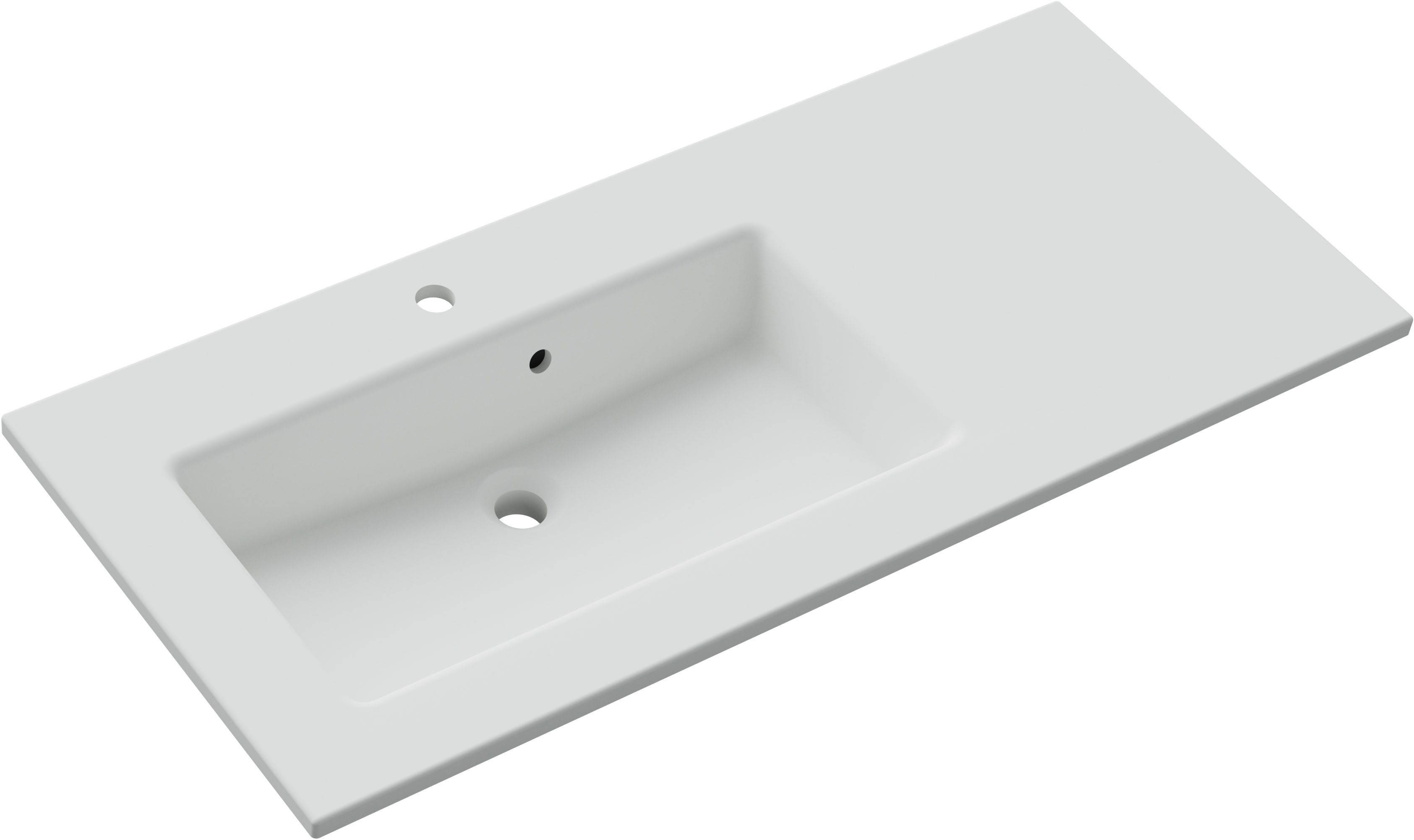 Saphir Waschtisch Solid-Surface-Waschtisch mit Unterschrank Serie 6010,vormontiert,113cm (2-St), Waschplatz, 4 Schubladen, LED-Beleuchtung, Badmöbel Set mit Waschtisch