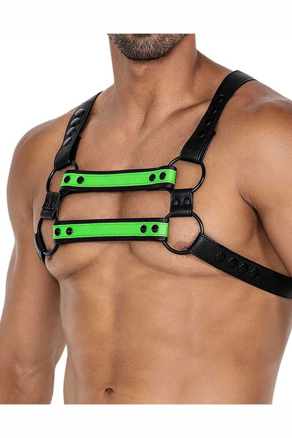 CUT4MEN T-Shirt Harness neon grün variabel stylisch
