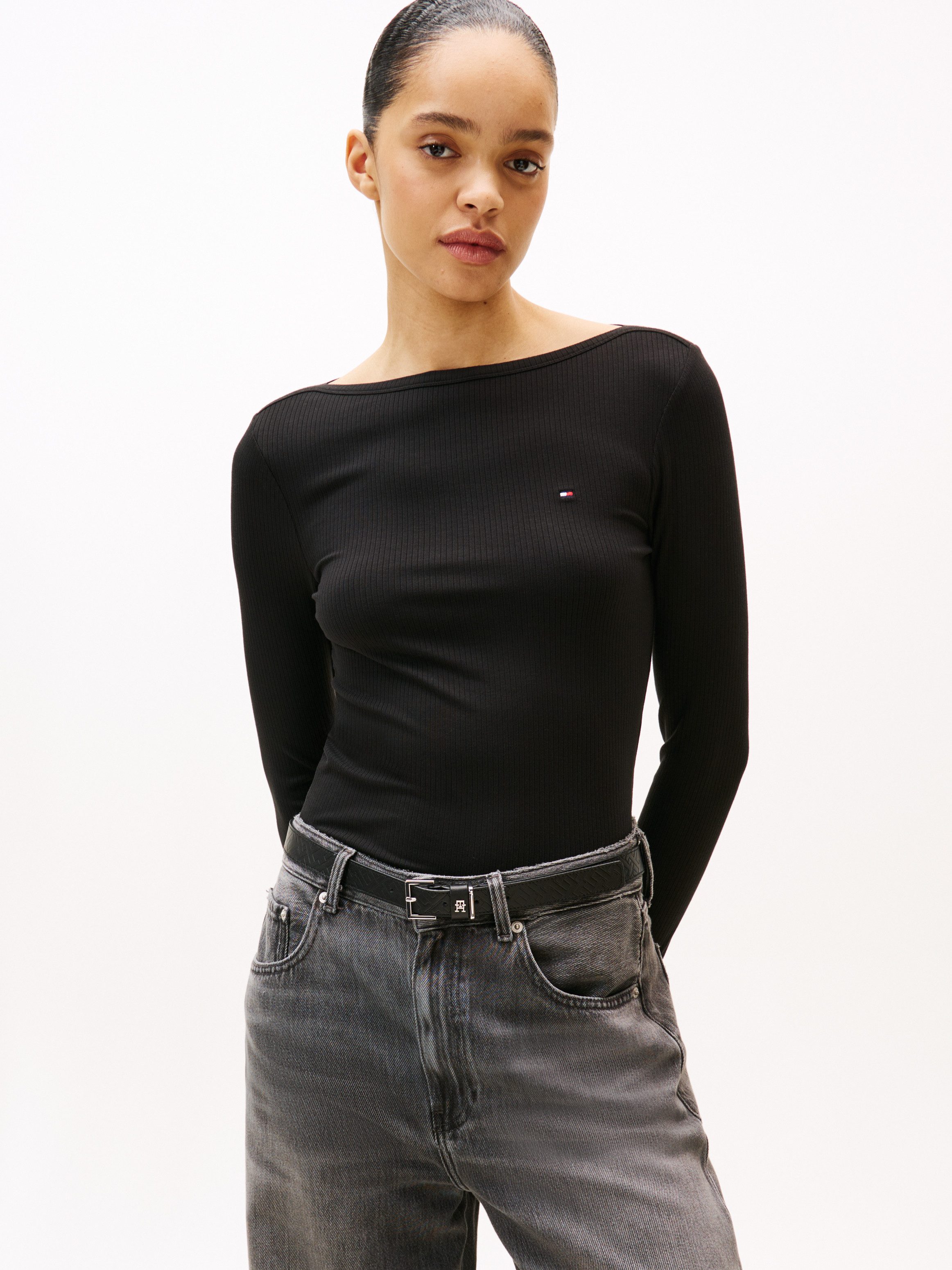Tommy Hilfiger Langarmshirt SLIM 5X2 RIB günstig online kaufen