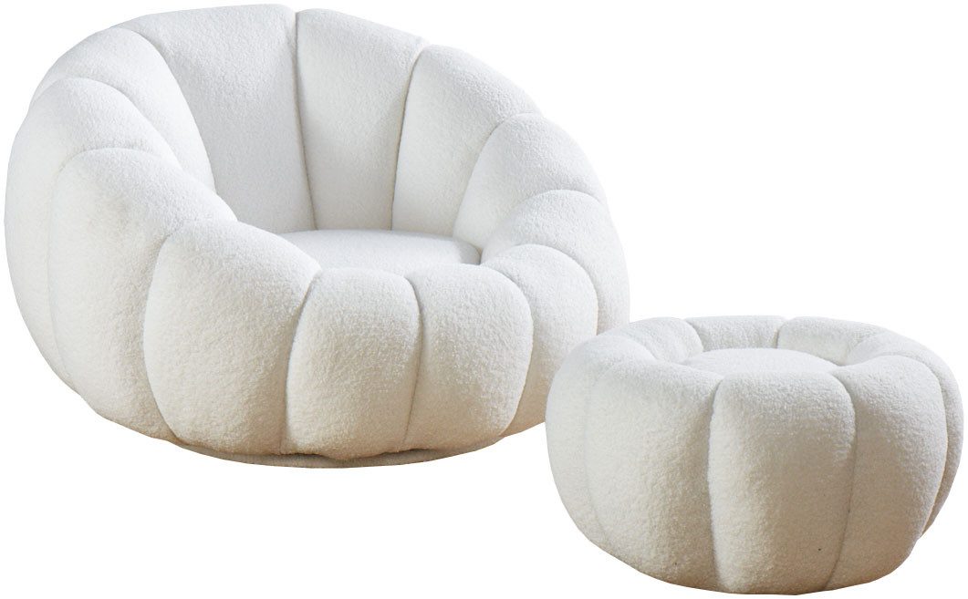 SalesFever Sessel Bonn - Der elegante Sessel inkl. Hocker (Set, 2-St), Komfort-Set mit Drehhocker - 360° Freiheit erleben