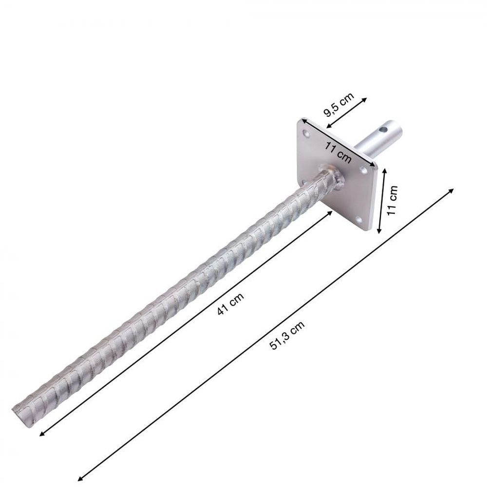 ROG-Gardenline Pfostenträger Pfostenträger 11x11 cm Platte, Dorn + Dolle, Длина 51,3 cm, Stahl, (1-St), verzinkt