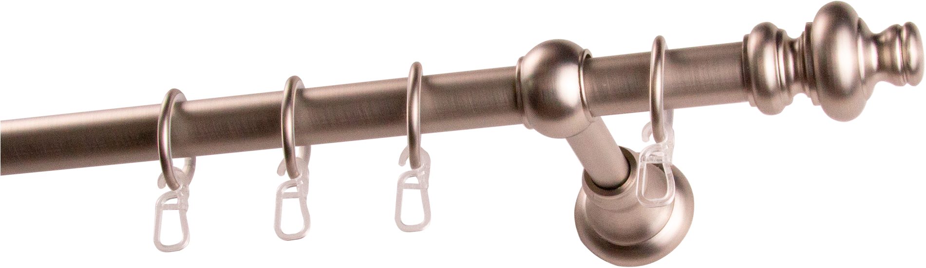 GARESA Gardinenstange ANDREA, Ø 20 mm, 1-läufig, Wunschmaßlänge, verschraubt, Metall, Vorhanggarnitur, verlängerbar, Endknopf Profil groß, mit Ringen