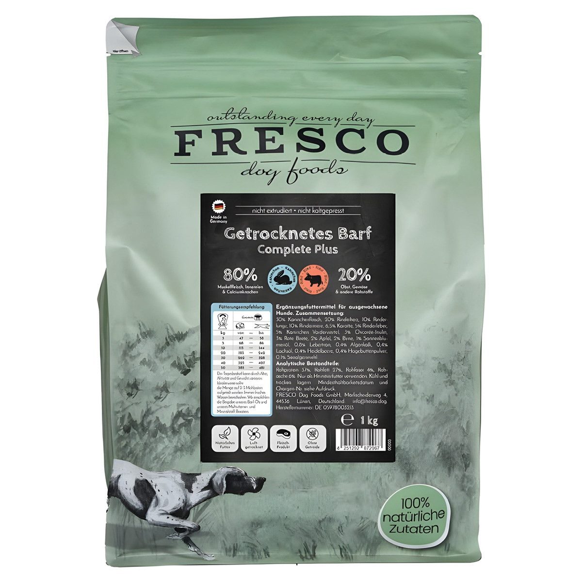 Fresco TrockenBarf Complete Plus Kaninchen mit Rind 1 kg, für: Hund