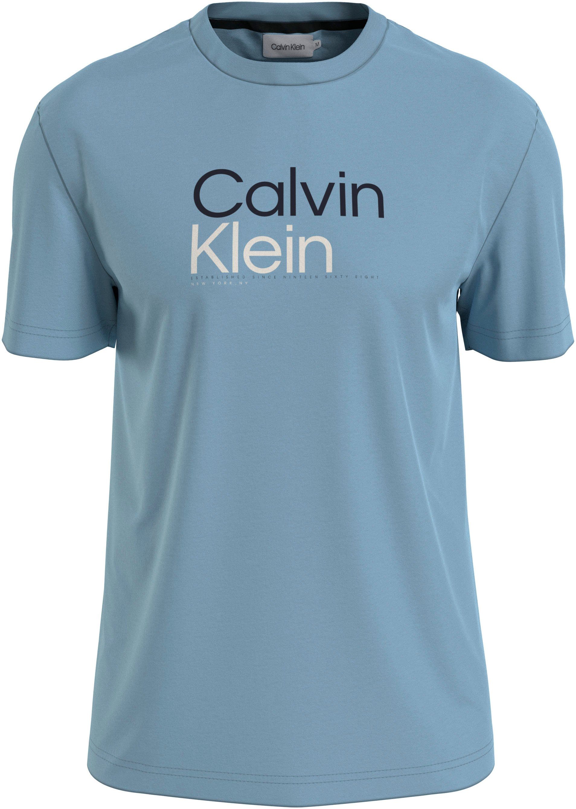 Calvin Klein Big&Tall LOGO BT_MULTI T-SHIRT Markenlabel Tropic Blue mit T-Shirt COLOR