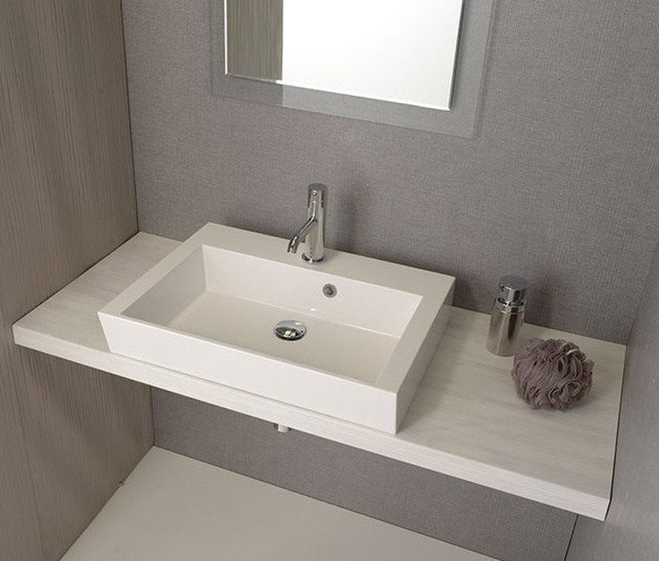 Sapho Waschtisch ORINOKO Gussmarmor-Waschtisch 60x15x45cm, weiß, Sapho-OR060