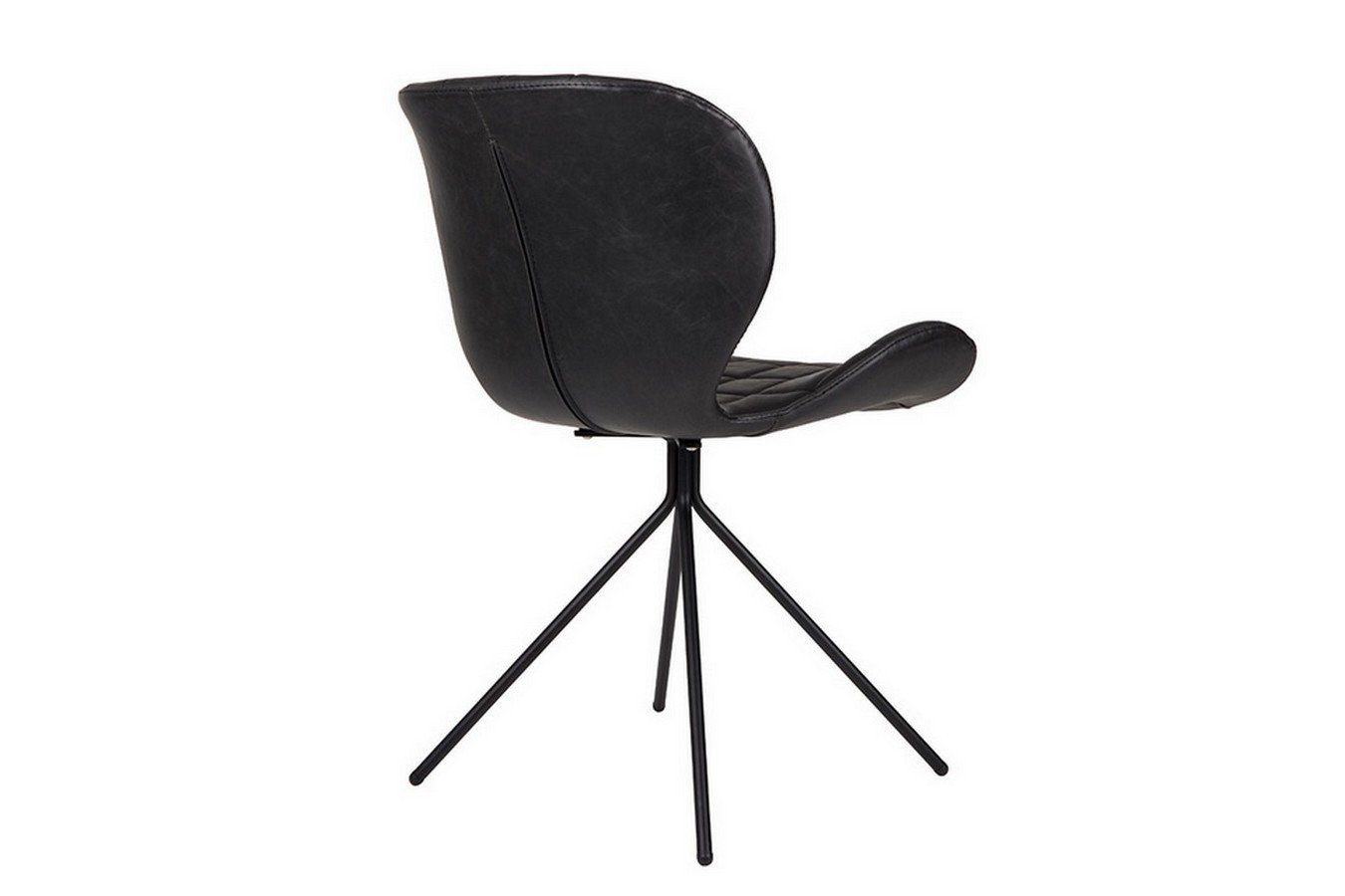Zuiver Esszimmerstuhl Metall OMG Stuhl schwarz Leder