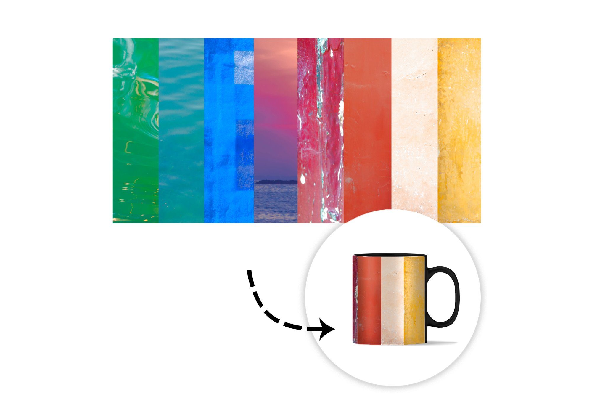 Kaffeetassen, Teetasse, Geschenk MuchoWow Keramik, Tasse Fotos, aus Regenbogen Zaubertasse, Farbwechsel,