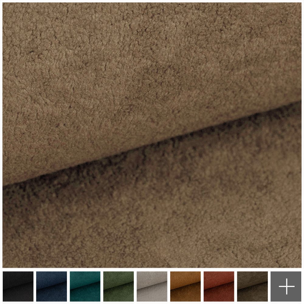novely® Stoff HURTH Kuscheliger Möbelstoff Velours Polsterstoff Erdtöne, Robust, Kuschelweich, Pflegeleicht, Meterware, 1lfm