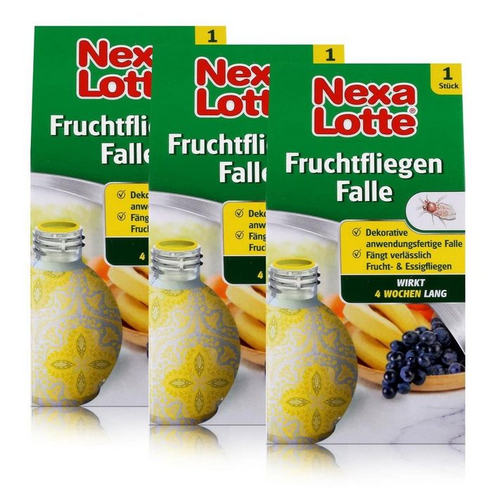 Nexa Lotte Insektenfalle Nexa Lotte Fruchtfliegen Falle 10ml - Fängt Frucht- & Essigfliegen (3e