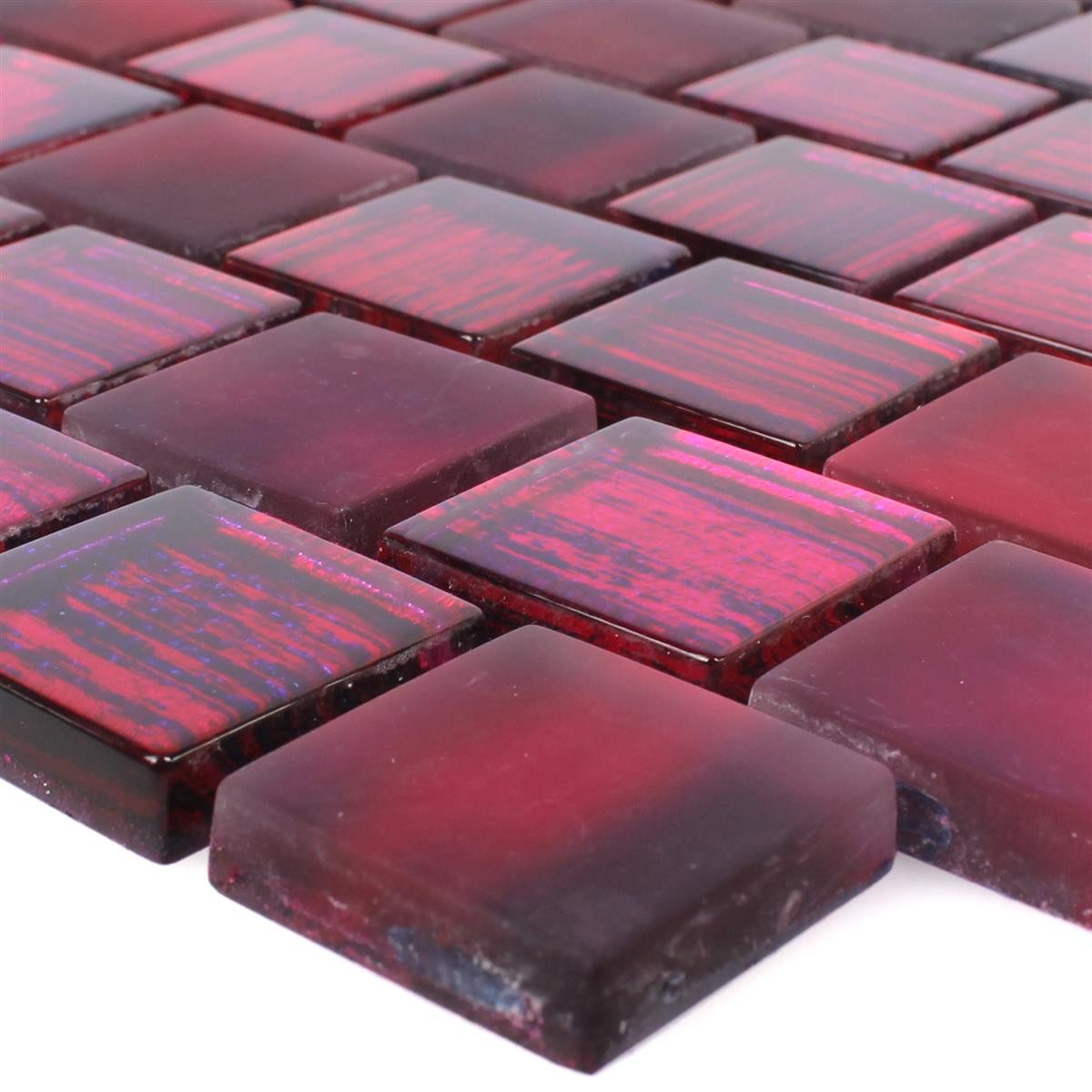 Mosafil Mosaikfliesen Glasmosaik Fliesen Lanzarote, Glas 31.800×28.600, pink, Verlegefertig auf ein Netz geklebt – Wasserfest
