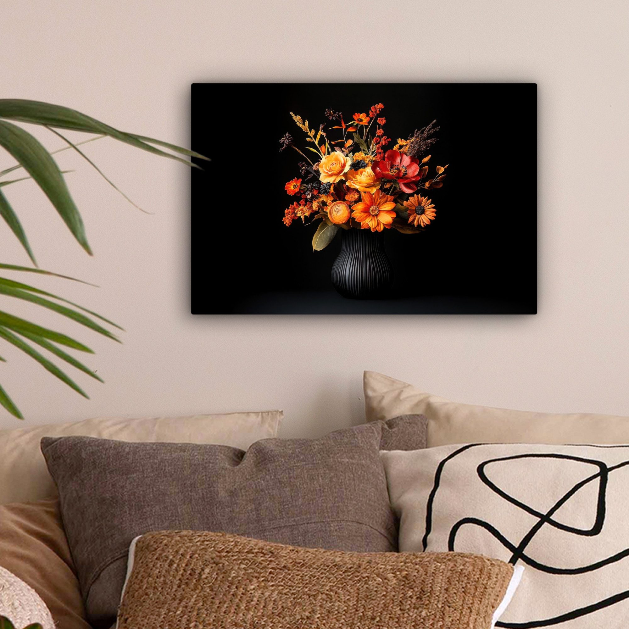 OneMillionCanvasses® Leinwandbild Herbst - Blumenstrauß - Orange, Fotodruck günstig online kaufen