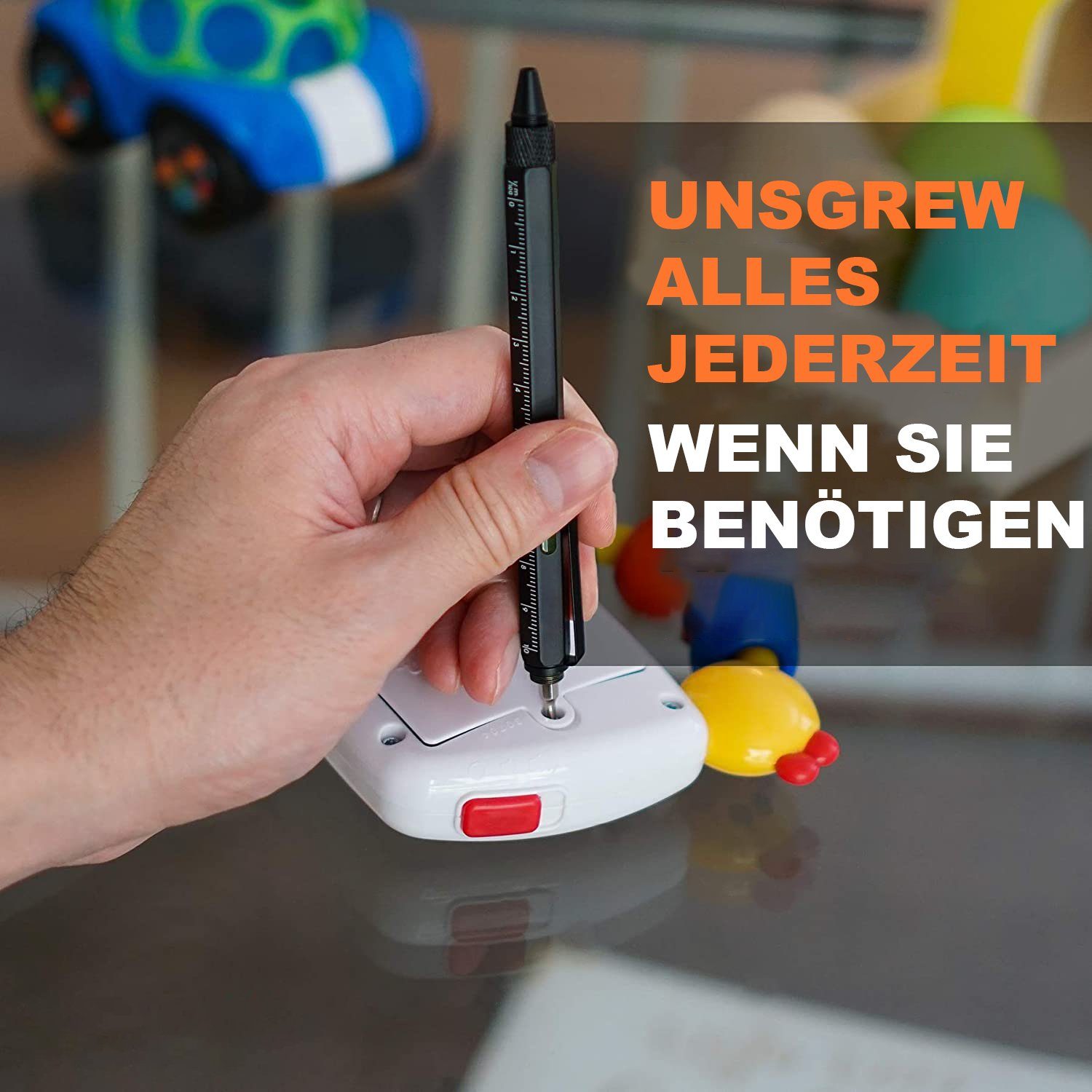 Pen Multi-Tool Set LED-Licht, 2Pc Touchscreen-Stift, Vaxiuja Kugelschreiber Lineal -