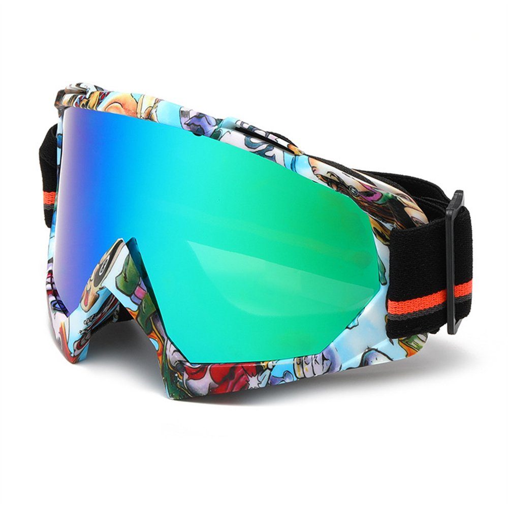 Skibrille Anti-Fog Erwachsene, für Mountaineer Grün Skibrille Sport Snow Goggles Rouemi