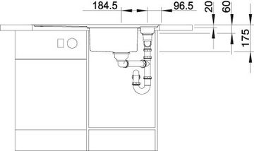 Blanco Küchenspüle AXIS III 5 S-IF, rechteckig, mit Glasschneidebrett und Edelstahlschale