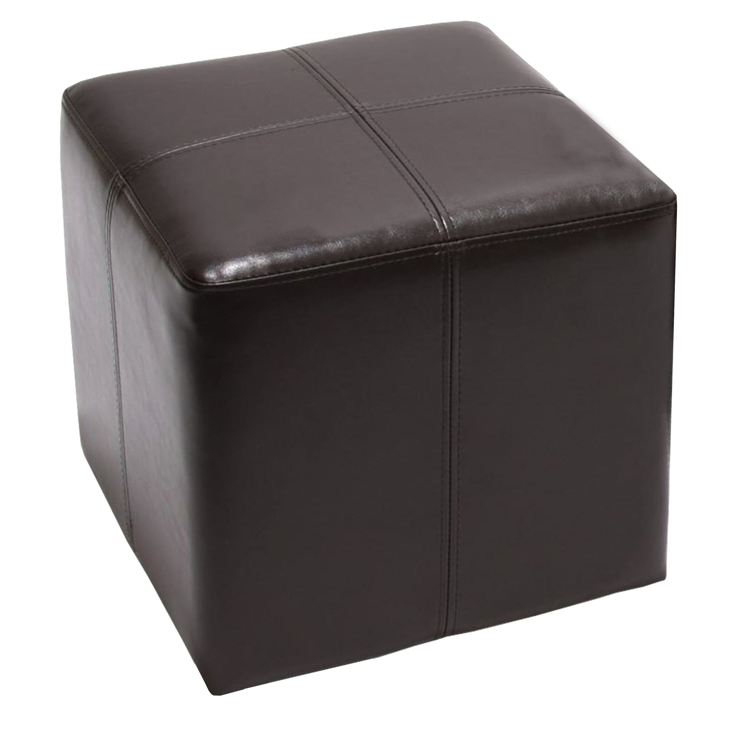 KUBUS Bequemer Sitzwürfel, Material Kunstleder, 39x34x34 cm  Bandscheibenwürfel braun