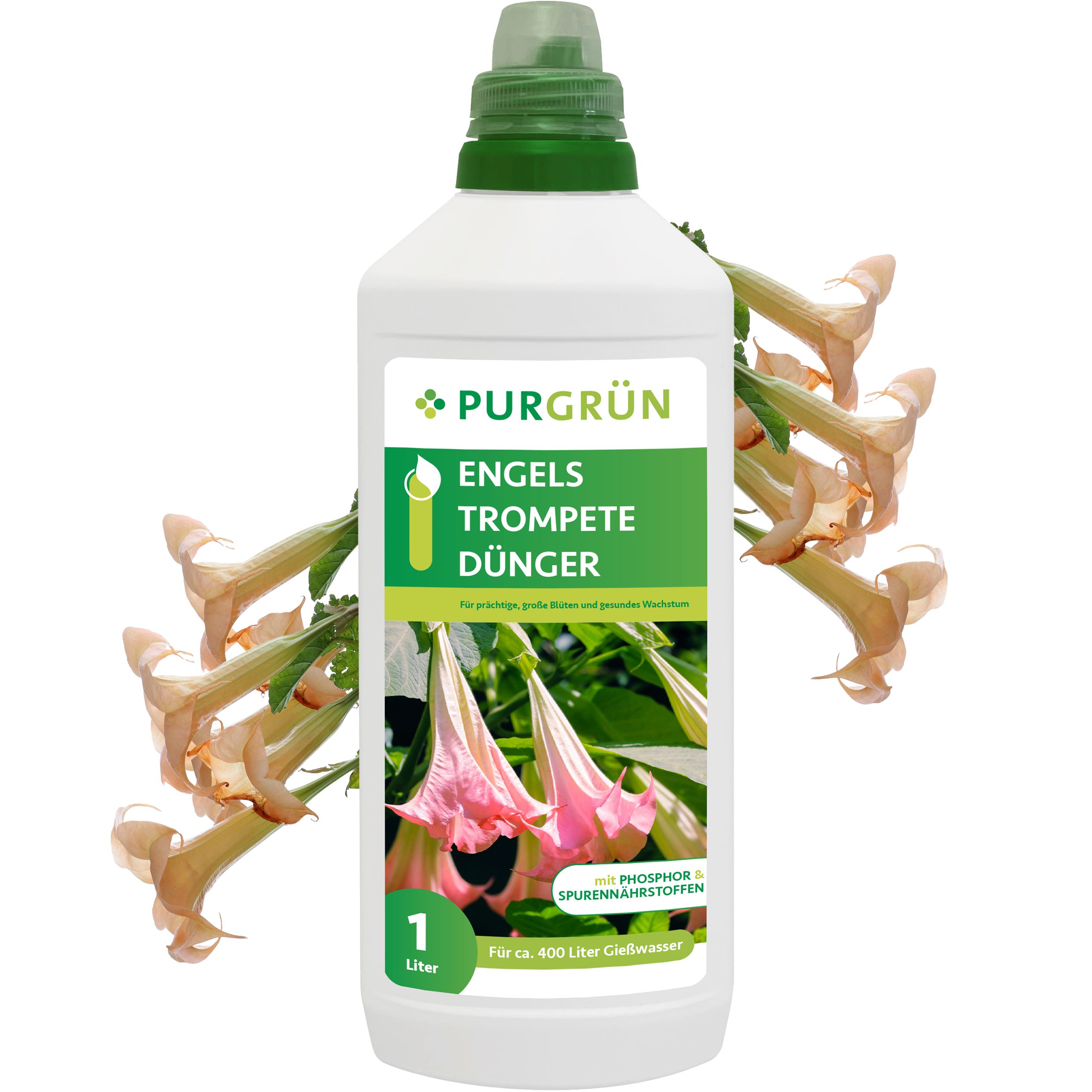 Blumendünger Purgrün Engelstrompete Dünger, NPK 8+8+6, Guano & Aqua Plus, 1L