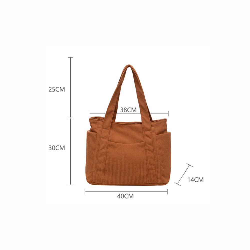Zaewry Schultertasche Cord Tasche Damen,Tote Bag,Handtasche,Shopper Tasche Laptoptasche, für Bummeln Arbeit Schule Gym Halloween Weihnachtsgeschenk