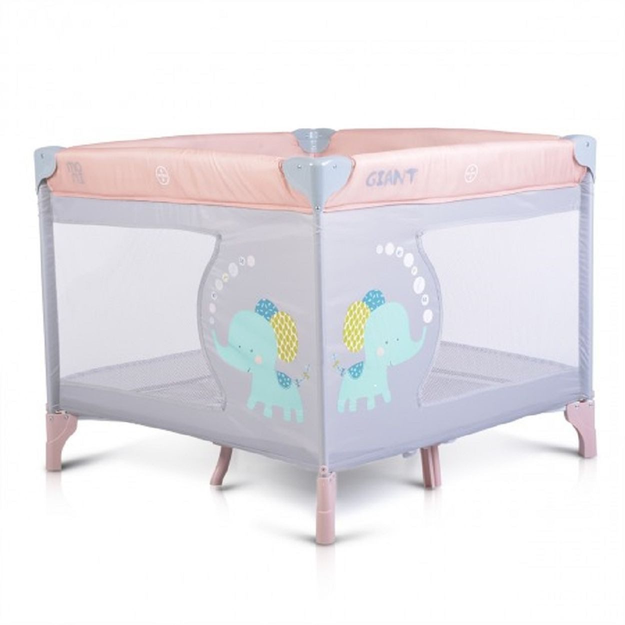 Moni Laufstall Giant, 93 x 93 cm, klappbar, Babyreisebett, Tragetasche, Sichtfenster